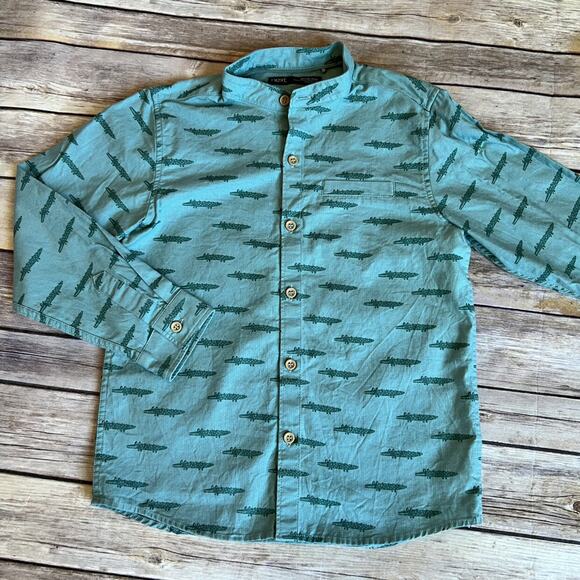 Next Alligator Mandarin Collar Shirt 5-6 - Picture 2 of 8